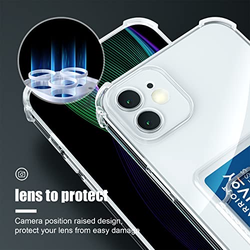 Image of AKABEILA Case for iPhone 12 Clear Cute Phone Case Soft TPU Wallet Case Slim Bag Cover Shockproof with Card Slot Holder