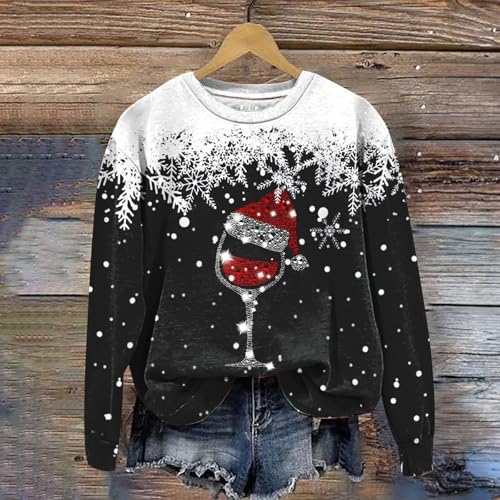 Christmas Women Sweatshirt Xmas Graphic Crewneck Pullover Holiday Tops - image 2