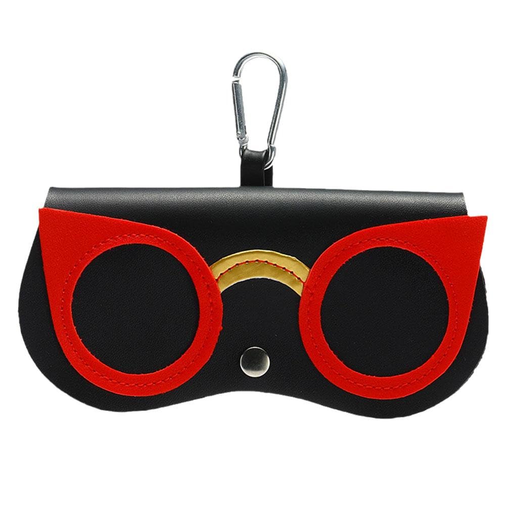 GEKUPEM Soft Leather Sunglasses Bag, Cute Cartoon Flower Glasses Case Holder Portable Silm Sunglasses Pouch for Women Men