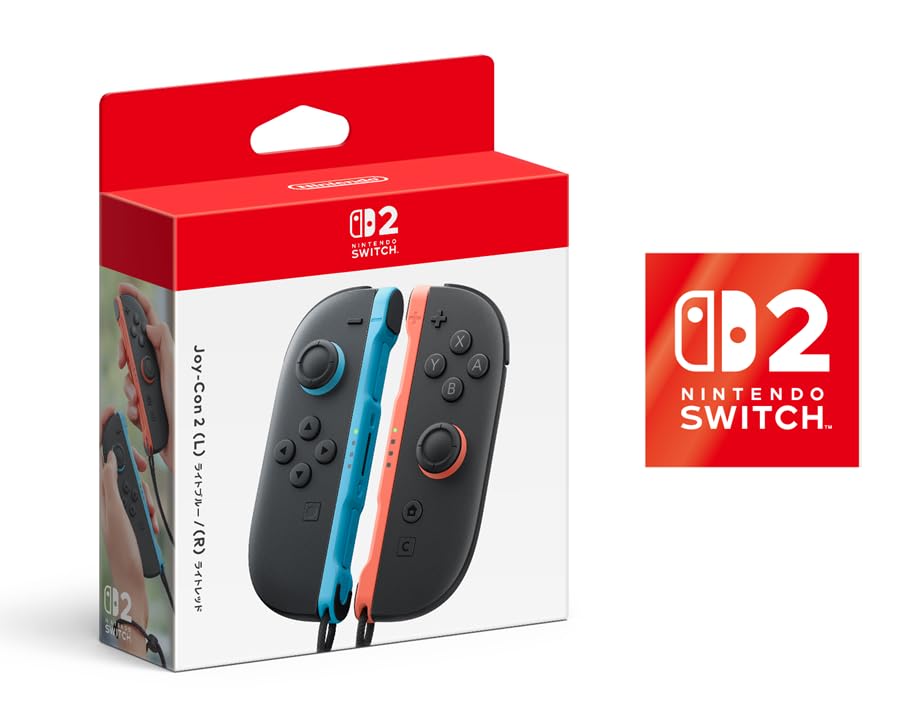 【任天堂純正品】Joy-Con 2 (L) ライトブルー/(R) ライトレッド 【Amazon.co.jp限定特典】Nintendo Switch 2 ロゴデザインステッカー 同梱