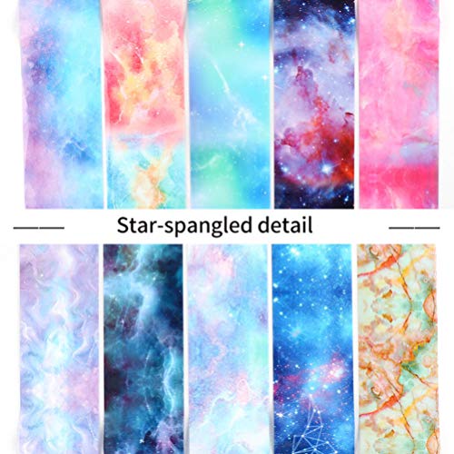 SOLUSTRE 100Pcs Nagelfolie Transferaufkleber Sternenhimmel Nagelkunst Aufkleber Tipps Wraps Folie Schmetterling Schlange Druck Nagelfolie Transferkleber DIY Nagelstudio Dekoration für – Bild 5