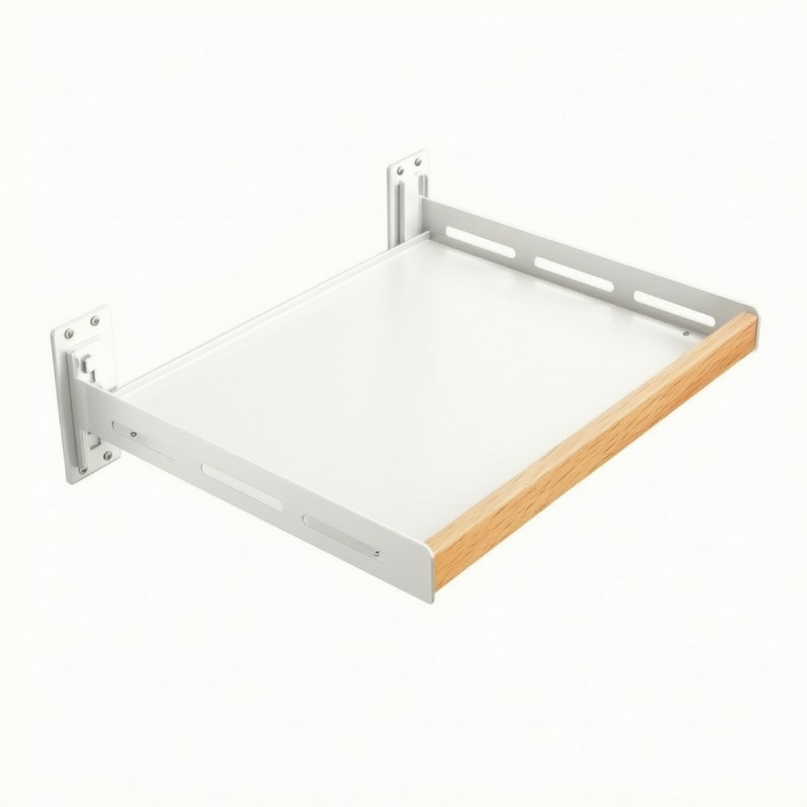 Supporto per Proiettore Stabile, Ripiano Singolo in Legno di Faggio, Struttura Bianca, 40 × 35 Cm