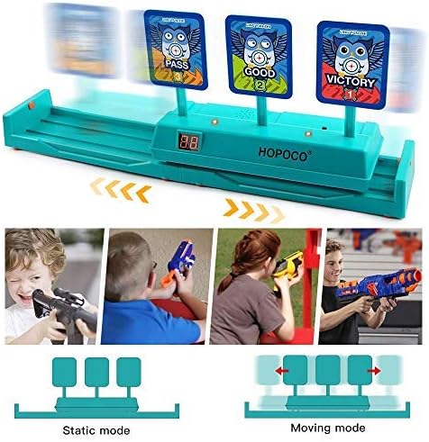 HOPOCO Electronic Shooting Running Targets with 3 Targets, Electric Scoring Auto Reset Digital Targets for Nerf Guns Toys, Shooting Toys for Age of 5, 6, 7, 8, 9, 10, 11+ Years Old Kid Boys Girls