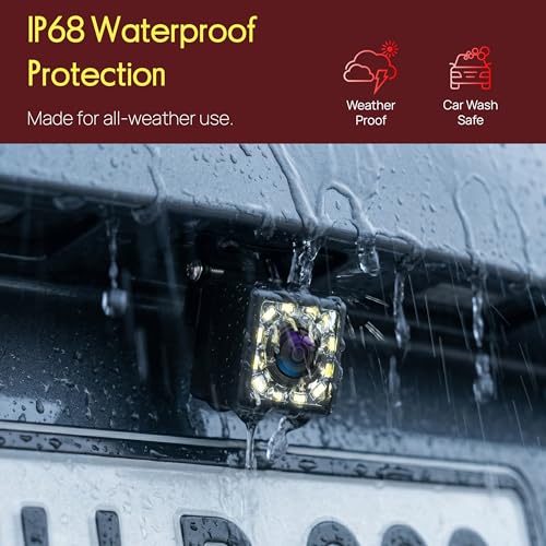 Image of Pyle Backup Camera for Cars, Trucks, SUVs & RVs | Adjustable 105 Degree Wide Angle Rearview Reversing Camera with Parking Guidelines | 12-LED Auto Night Vision & IP68 Waterproof | 20ft Cable Included