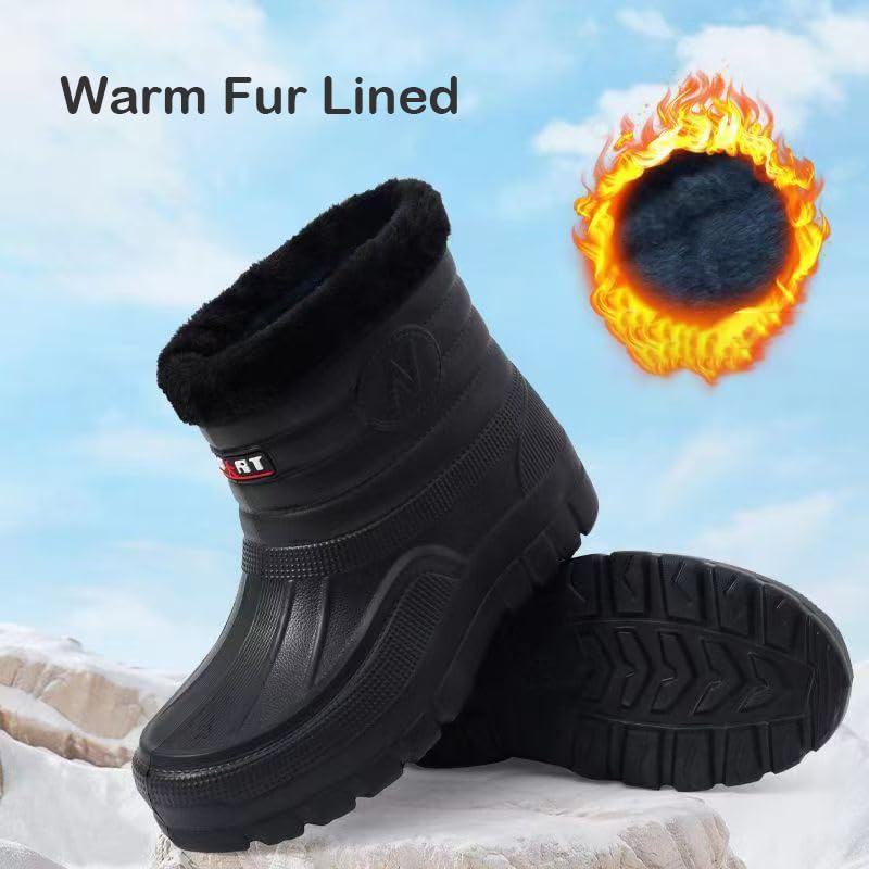 Men's Snow Boots Waterproof - Men's Labor Waterproof Shoes Winter, Anti-Slip Comfort Rubber Boots Mens Garden Shoes for Yard Fishing Farming Hunting Outdoor Work2