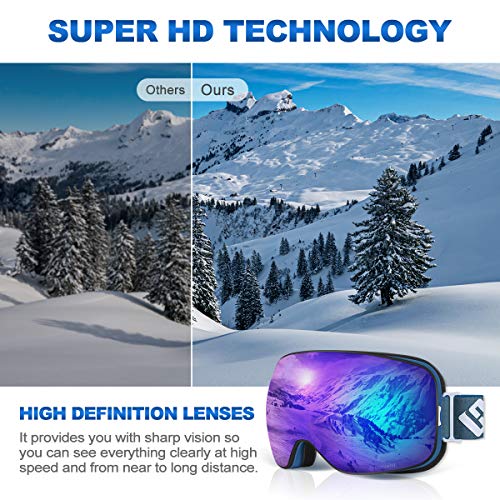 Sh Horvath Hd Ski Snowboard Goggles, Magnetic Hd Mirrored Lens For Men Women #TOP1