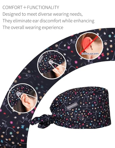 Image of Kousenpu Scrub Caps for Men, Adjustable Surgical Cap, Breathable Medical Hat for Doctors, Nurses & Healthcare Professionals