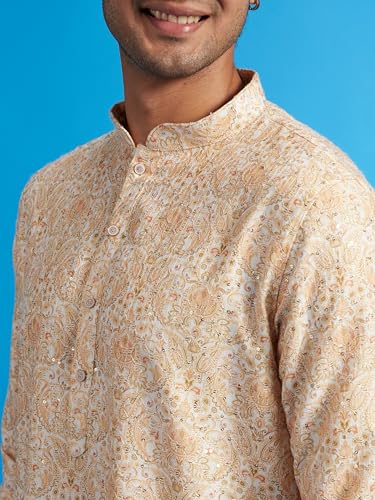 Image of DIWAS BY MANYAVAR Men's Cotton Blend Printed|Sequined Kurta (1pc)