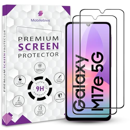 Image of Premium Tempered Glass Screen Protector Guard For Samsung Galaxy M17e (6.7 Inch, Pack of 2) | Edge to Edge Coverage With Easy to installation kit