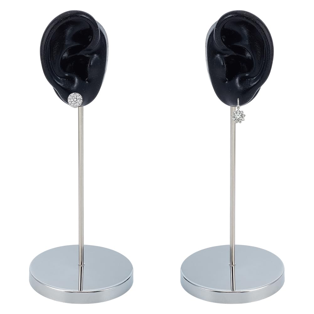 Présentoir de boucles d'oreilles en silicone noir avec base en fer OLYCRAFT x2