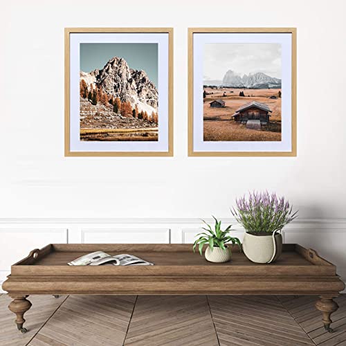 Skydrama Beige Wood Grain Style Frame- 20X20 Picture Frame For Displaying 16X16 Photos With Mat Or 20X20 Photos Without Mat, Wall Mounting Home Decor For Vintage Or Modern Interiors. #TOP4