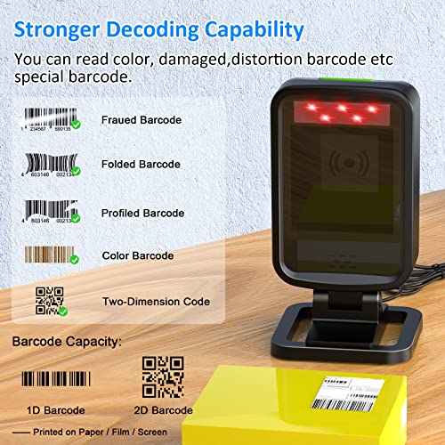 Alacrity 1D/2D Automatic Omnidirectional Desktop Wired Usb Bar Code Scanner Reader,Plug And Play,Handsfree Barcode Scanner For Warehouse thumb #6