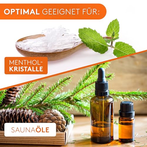ALPENHAUCH Sauna Aromaschale aus massivem Granit [5x5cm] - Hitzebeständiger Sauna Aufguss Stein für intensiven Duft - Für Mentholkristalle & Saunaöle - Sauna Zubehör inkl. E-Book 3