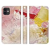 Ruuu iPhone 16 対応 手帳型 スマートフォン スマホ ケース カバー ペイント アート ピンク系 マーブル模様 ペンキ 油絵 絵の具 ヴィンテージ グランジ おしゃれ かわいい 大人 可愛い ユニーク 個性的 ギフト プレゼント 雑貨 グッズ 人気 女性 レディース ダイアリー スタンド付 カード収納 マーブルストーン 大理石 タイダイ アイフォン16 おもしろ アイホン 日本産