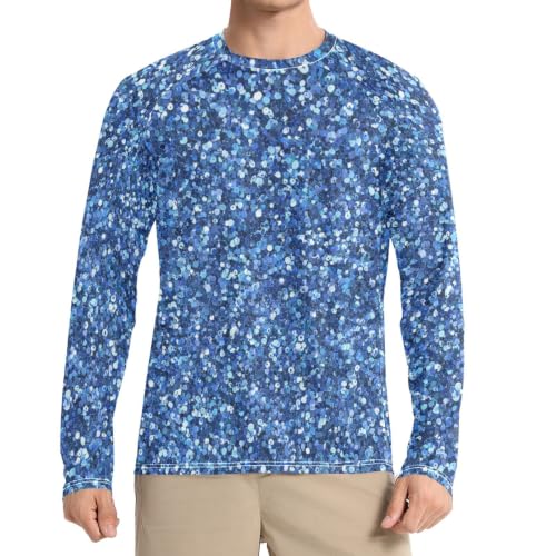 Camiseta de natación para hombre ideal para surf y snorkel bajo el sol con manga larga azul