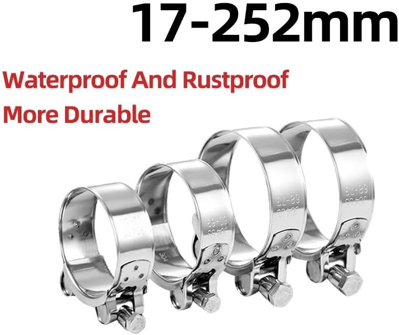 304 Stainless Steel Hose Pipe Clamp - Adjustable Tube Clamp for Exhaust, and Water Pipes - Easy to Install, 1PCS(162-174mm)