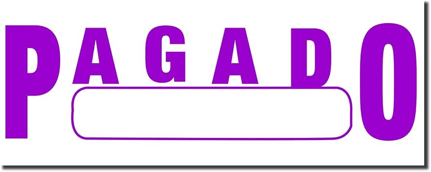 Purple Pre Inked Pagado with Box Stamp - Re-Inkable Body - for Bookkeeping
