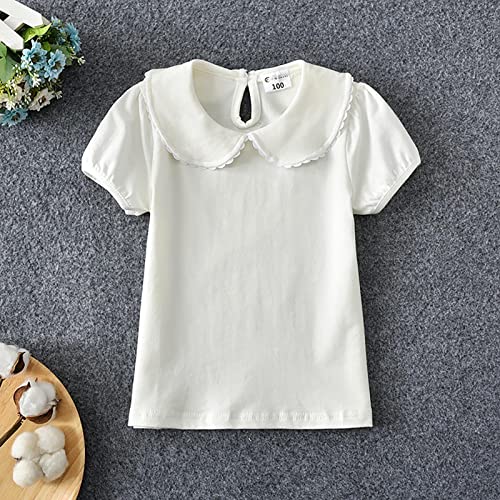 Girls Bubble Sleeves T Shirts Girls' Basic Short Puff Sleeve Round Neck Cotton Basic Casual T-Shirt Pullover Tops2