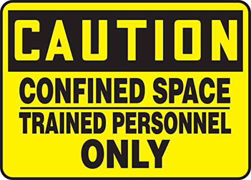 Panneau espace confiné jaune et noir résistant aux chocs