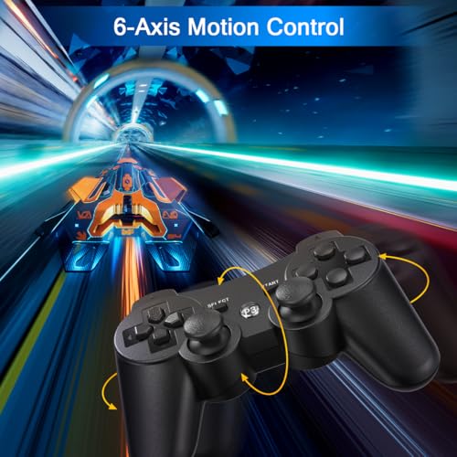 Yinjie 2 Pack Wireless Controller for PS3, Compatible with Playstation 3, with 2 Charging Cables (black) by Yinjie - Image 4
