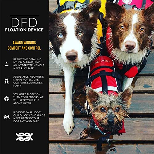 Ezydog Premium Doggy Flotation Device (Dfd) - Adjustable Dog Life Jacket Preserver With Reflective Trim - Durable Grab Handle For Safety And Protection - 50% More Flotation Material (Large, Yellow) #TOP7