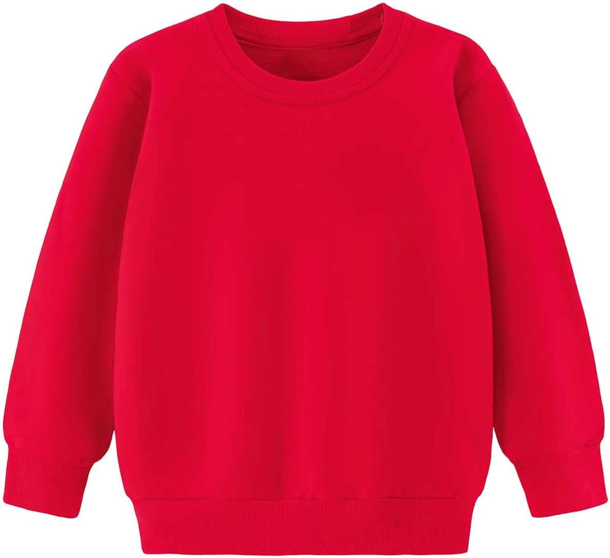 Girls Basic Crewneck Sweatshirt Fleece Pullover Casual Solid Top