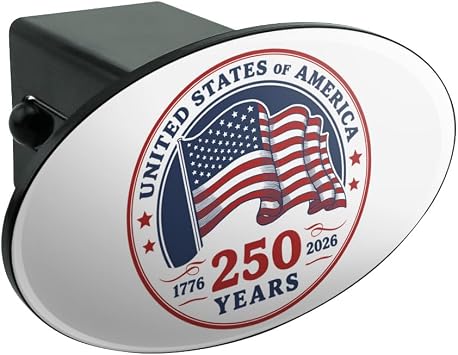 Graphics & More United States of America 250 Years Badge Oval Tow Hitch Cover Trailer Plug Insert 2"