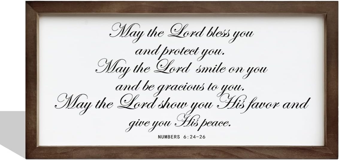 May the Lord Bless You and Protect You, Frame Numbers 6:24-26 Sign, Framed Wall Plaque Sign, Scripture Wall Decor, Christian Home Decor, Bible Verse Decors Art, Farmhouse Decors, Housewarming Gift
