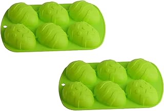 Easter Silicone Molds, 2 Pack Egg Shaped BPA Free Non-Stick 12-Cavity Easter Cake Pop Mold for Fondant,Jelly,Muffin,Baking,Easter Cake Pop Mold for Soap,Ice Cube,Jello,Chocolate,Candy