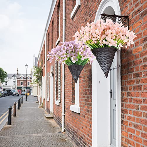 Xeolian 20 Bundles Artificial Flowers Hydrangea Silk Flowers Heads Fake Outdoor Indoor Flowers No Fade Faux Plastic Greenery Shrubs Garden Porch Window Box Décor (Pink) #TOP5