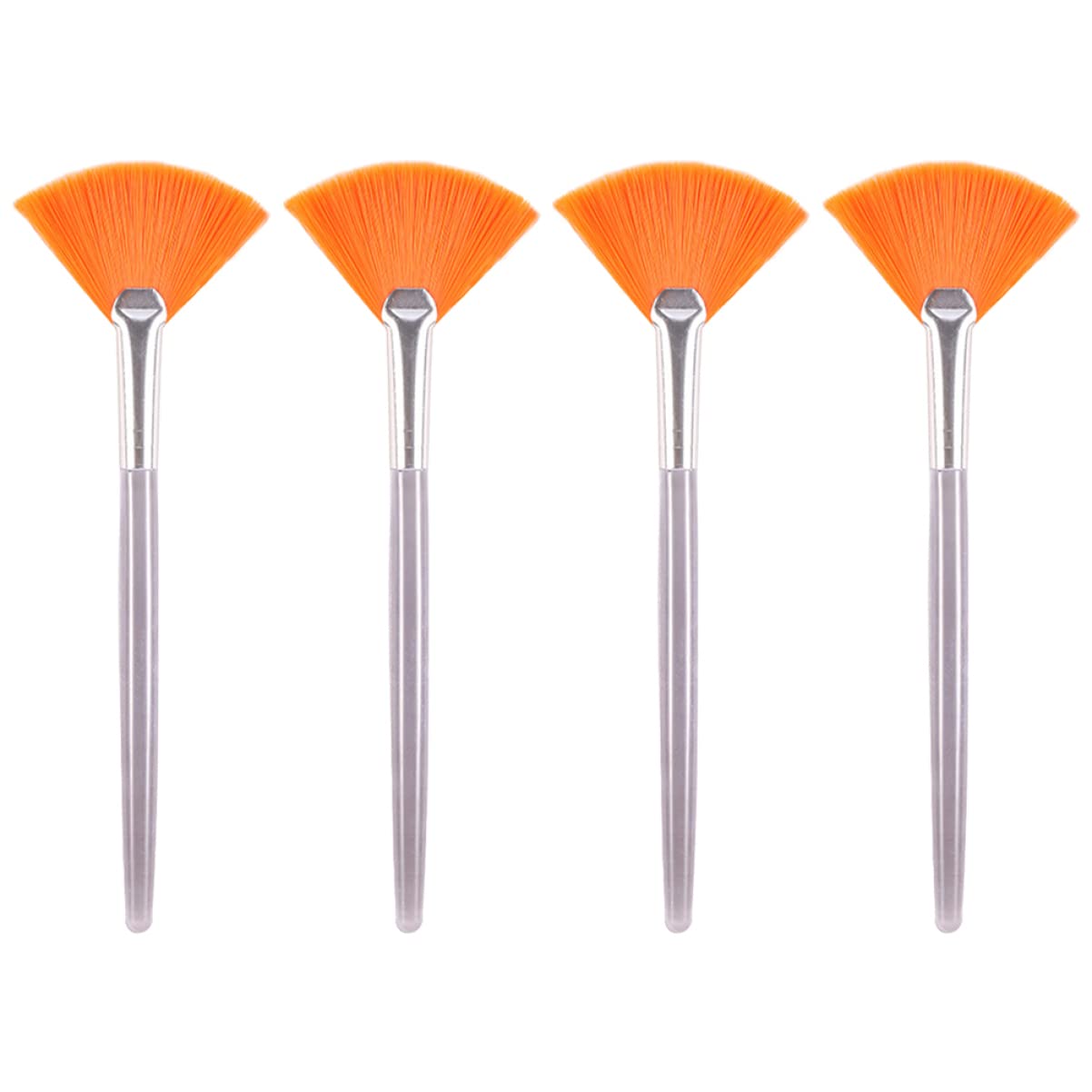 4 Pcs Facial Fan Makeup Brush Set Soft Bristle Cosmetic Tools for Women for Applying Masks and Makeup Portable and Easy to Use