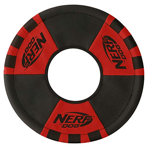 Nerf Dog Trackshot Toss and Tug Ring Dog Toy, Lightweight, Durable and Water Resistant, 9 Inches, for Medium/Large Breeds, Single Unit, Red/Black - Image 3