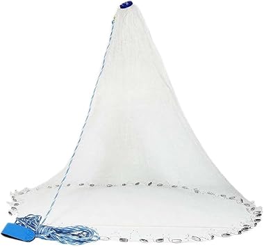 Saltwater Fishing Cast Net for Bait Trap Fish 4/5/6 Ft Radius Casting Nets with Heavy Duty Zinc Sinker Weight C