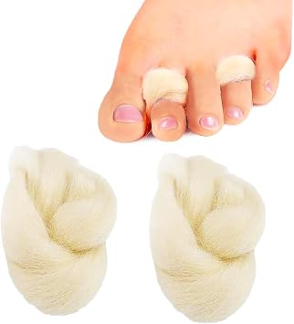 Lambs Wool Toe Separators Soft Feet Cushion Toe Separator Corn Cushion Pads Blister Prevention Bunions Callus Remover Cushions Hammer Toe Relief for Shoes- 2 Bag 1.76 oz