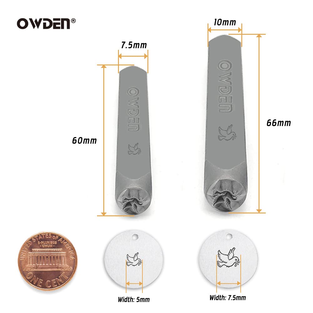 2 Sizes Metal Design Stamps Kit for Jewelry DIY Stamping Making. (Dove)
