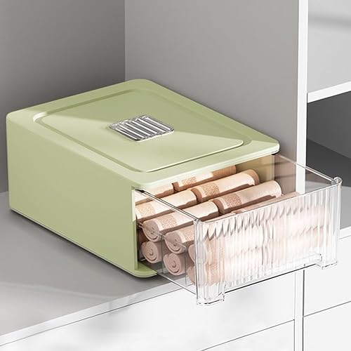 Miaocona Cajón organizador de ropa interior, cajón de almacenamiento de ropa interior de 12 celdas, organizadores de armario apilables y caja de