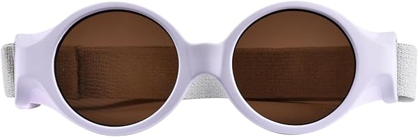 Béaba, Lunettes de soleil pour bébé 0-9 mois, Protection 100% UV - CAT 4, Protection Latérale, Confort Optimal, Bandeau élastique ajustable, Collection Glee, Lila - 1