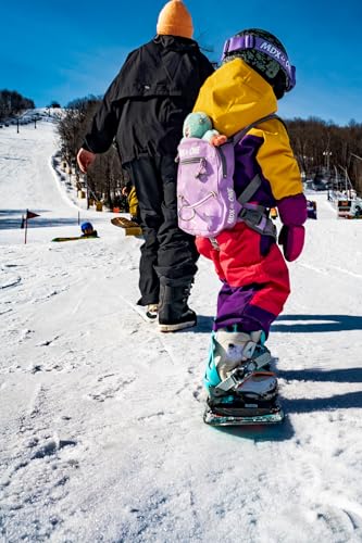MDXONE Kinder-Snowboard-Ski-Geschirr mit einziehbarer Leine und absorbierenden Spanngurten und abnehmbarem Sitzgurt (Lavendel)