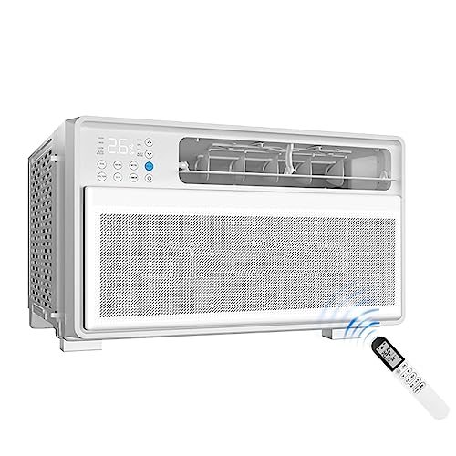 Aire acondicionado para ventana, inversor de ahorro de energía, unidad de aire acondicionado para ventana con control remoto y termostato ajustable, enfría hasta 20 m², sincronización de 24 horas