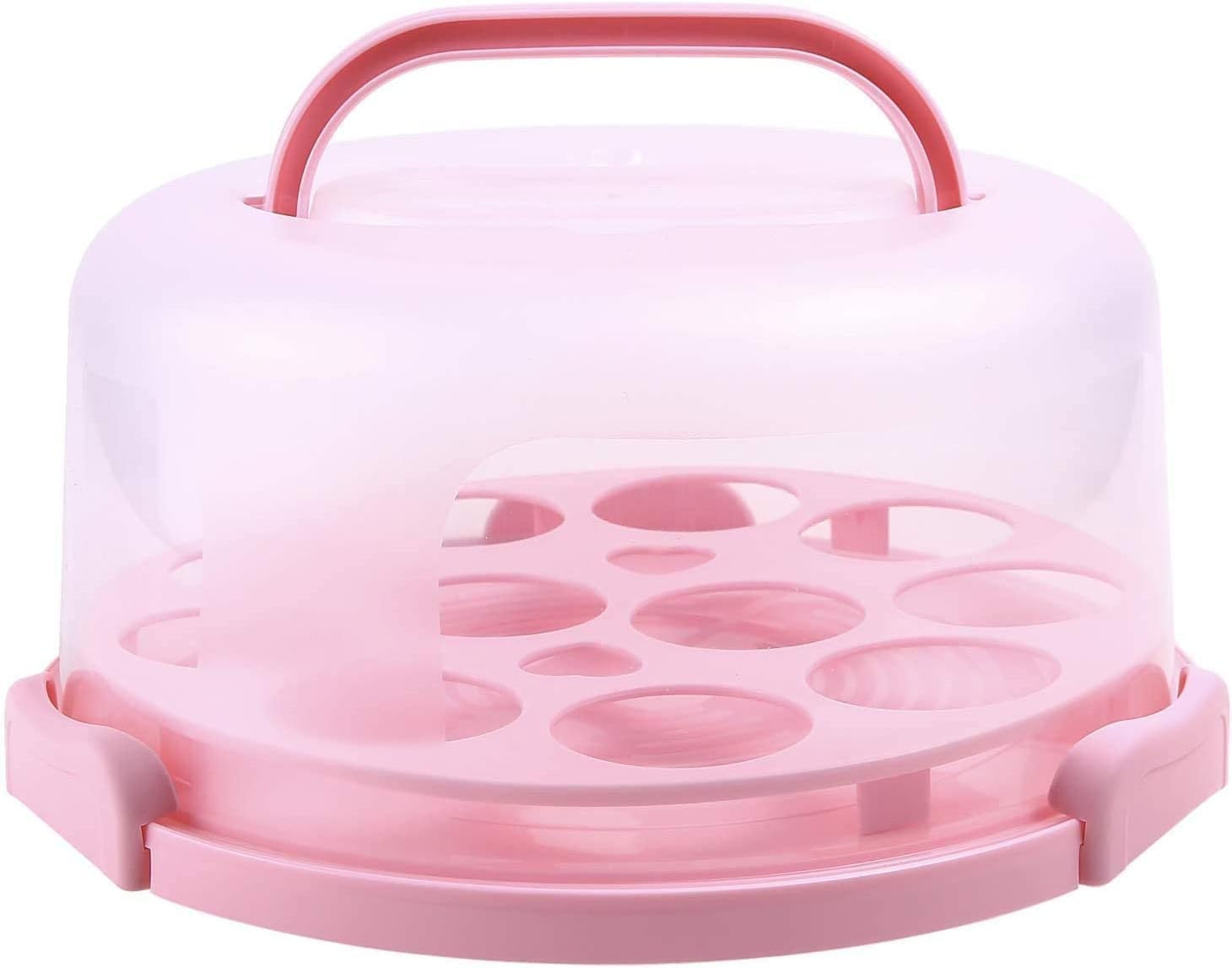 Cake Carrier, BPA-Free Cake Holder Storage Container Cupcake Carrier Keeper Portable Cake Stand with Lid, 2 Handles, Round Two-Sided Base for Cookies, Nuts, and Fruits, 10-Inch Cake, Ideal Gift.