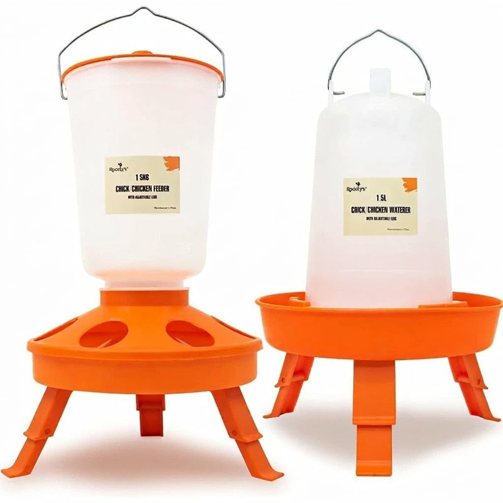 Abreuvoir et mangeoire pour poules : kit complet automatique en plastique pour poulailler et poussins