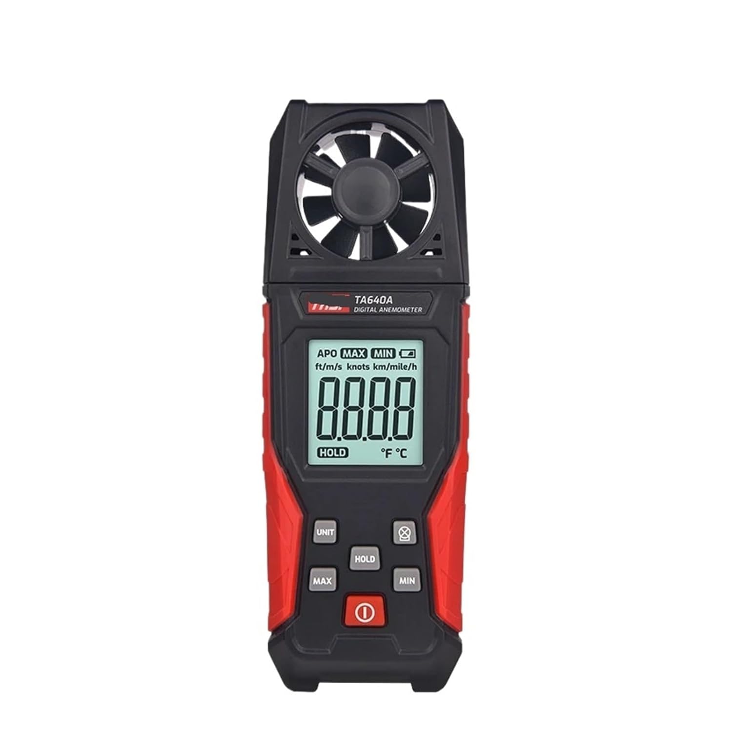 Handheld Anemometer, TA640A Digital Anemometer Temperature Wind Speed Gauge Meter