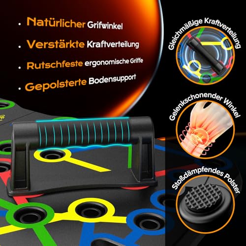 AERLANG Liegestützgriffe Fitnessgeräte für zuhause Tragbares Multi-in-One Push-up-Board-Set Effizientes Muskeltraining für Männer und Frauen