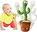 Kaktus Plüschtier,Tanzender Kaktus Spielzeug,Sprechender Kaktus Plüsch-Puppe Dancing Cactus Stofftier Geschenke,Elektronisches Kaktus Plüschtier für Kinder(Singen+Wiederholen+Tanzen+Aufnahme+LED)
