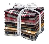 Studio RK Mammoth Flannel Fat Quarter Bundle 10 Precut Cotton Fabric Quilting FQs Assortment Robert Kaufman FQ-1389-10