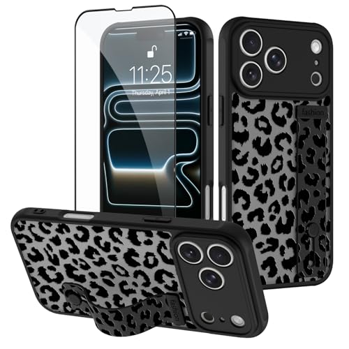 Coque iPhone 17 Pro Max léopard avec béquille idéale pour vos appels vidéo mains libres