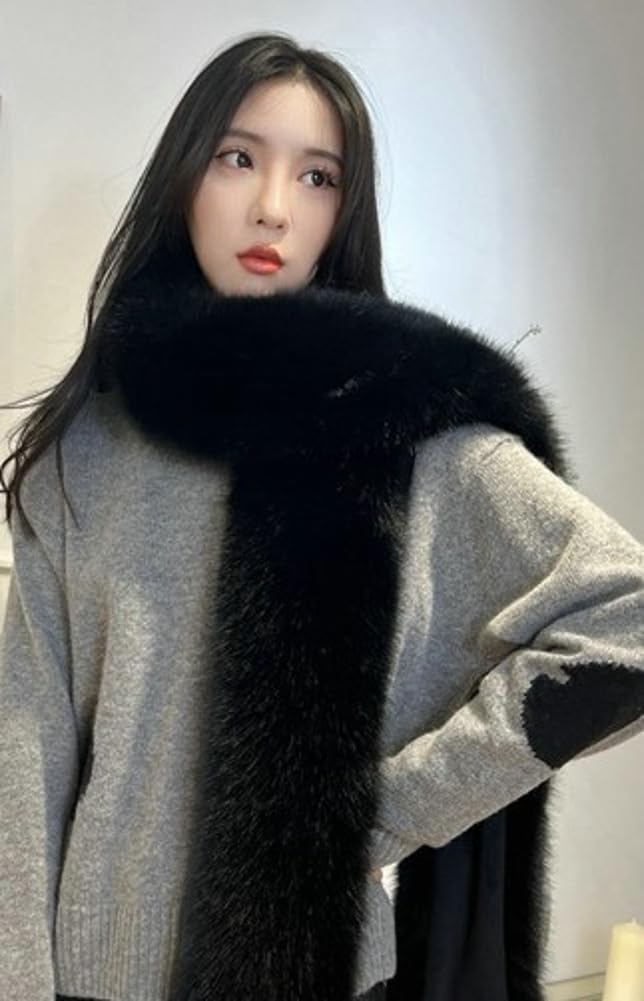 Fluffy Faux Fox Fur Shawl Womens Wedding Halloween 1920s Party Stole Shrug Neck Warmer Collar Winter Fur Scarf Shawl - Image 5