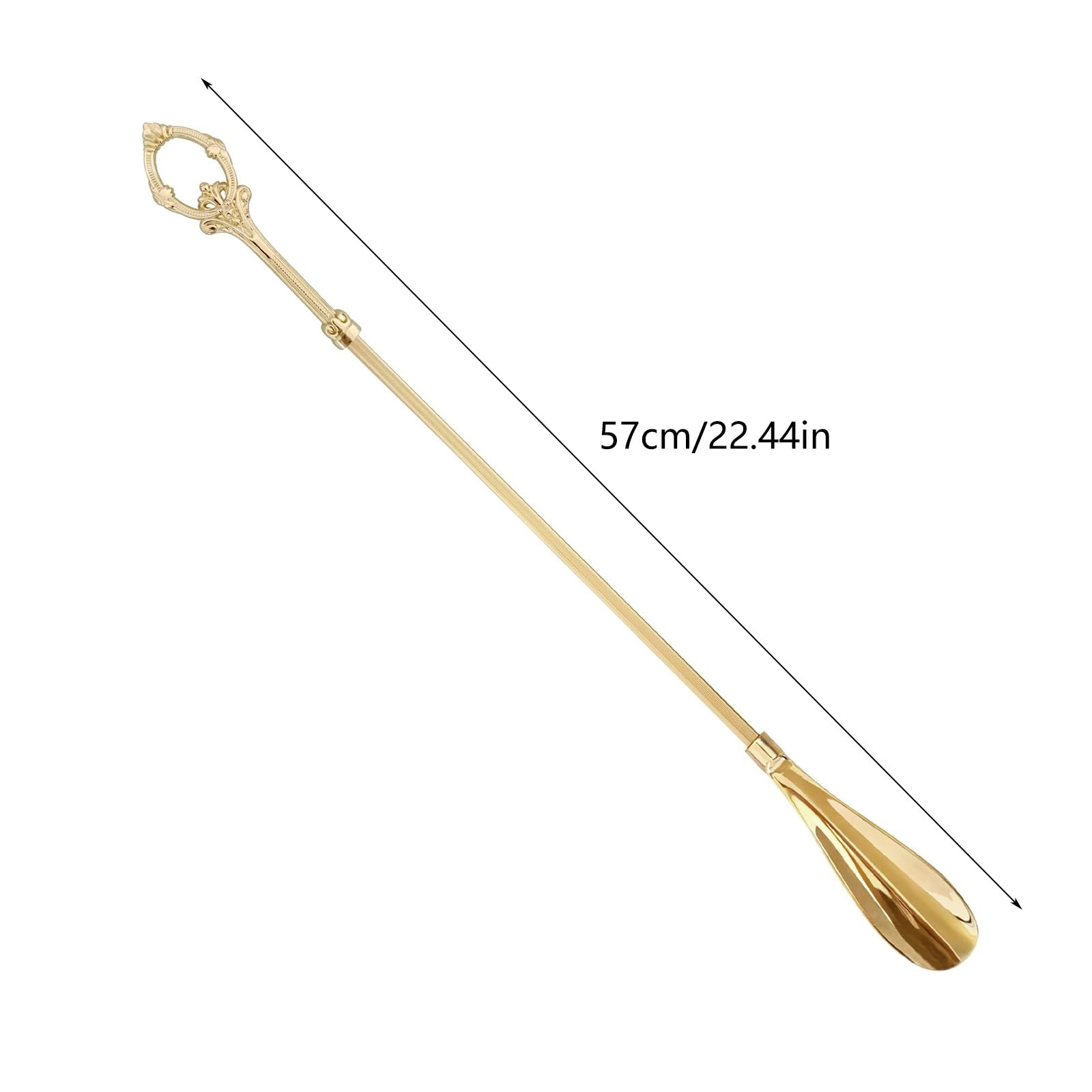 Calzador de Mango Largo, Cuchara Para Zapatos Calzador De Latón 47 Cm Con Mango Largo, Creativo For Personas Mayores, Herramienta Regalo For La Entrada Del Hogar Portátil Para uso en Viajes(57 cm)