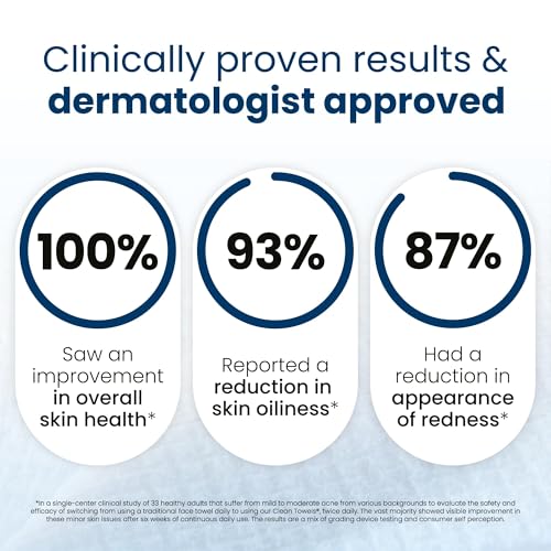 Clean Skin Club Clean Towels XL®, 100% USDA Biobased Face Towel, Disposable Face Towelette, Eczema Association Accepted, Makeup Remover Dry Wipes, Ultra Soft, 1 Pack, 50 Ct - thumbnail 4
