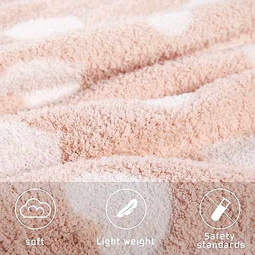 Kid Nation Super Soft Baby Blanket with Heart Light Pink 30 x 40 inch - Thumbnail 3